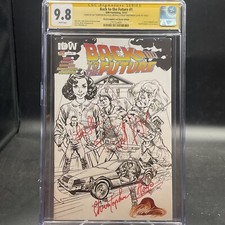 Back To The Future 1 B&W Cgc 9.8 3x SS J Scott Campbell, SS FOX, LLOYD, THOMPSON picture