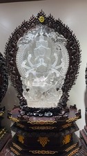 35.27LB Natural Clear Quartz Skull Healing Crystal Carved Thousand-Hand Kwan-yin picture