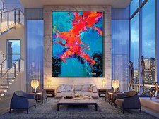 Sale Caribbean Princess ORIGINAL Abstract Painting 60H X 48