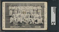 1907 DETROIT TIGERS REAL PHOTO PC - TY COBB RC SGC 1 HOF ROOKIE GREAT CONTENT picture