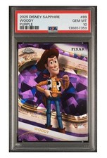 2025 Topps Chrome Disney Sapphire Woody /15 Purple PSA 10 Toy Story #89 POP 3 picture