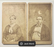2 Rare Spirit Photo 1870s Man & Wife Ghost Photography Original picture