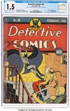 1940 D.C. Comics Detective Comics 36 CGC 1.5. Early Batman. 1st Dr. Hugo Strange picture