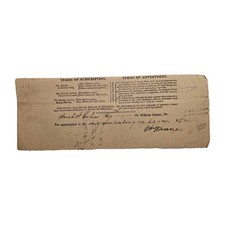 1819 William Duane Signed Aurora Newspaper Receipt to Jacob I Cohen Jr Baltimore picture