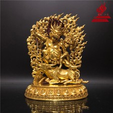10'' Tibet Lord Of the Hell Yamantaka Yamaraja Buddha Bronze Statue picture