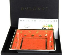 Rare BVLGARI x Rosenthal Ashtray Plate Square 18cm w/ BOX Slightly Used F/S z picture
