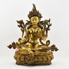 Tibetan Buddhist Gold Gilded, Hand Painted Face 19