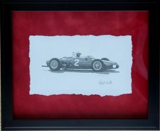 Ferrari 156 “Sharknose” Original Pencil Drawing – Danny Day – Signed by Phil Hil picture