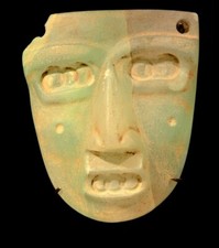 Sultepec; Tecali (green onyx, alabaster) mask....(100 b.c - 200 a.d) picture