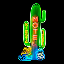 Motel Siesta Neon Sign / Route 66 Vintage Hotel Signs / Desert TexMex Decor Mens picture