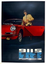Porsche 911S Showroom poster ORIGINAL & archival linen mounted picture