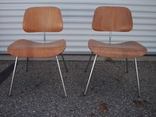 Pair of Eames DCM Chairs dated 8-52, 1st. Gen. from Herman Miller, 2nd overall picture