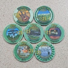 7 Reno Hilton Casino LTD 100 Countdown To The Millennium $25 Chipco Clay Chips picture