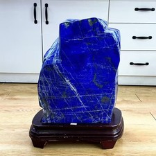 78.5LB Large Top Natural Lapis lazuli Freeform Crystal Mineral Specimen + Stand picture