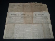 1837-1838 BOSTON MERCANTILE JOURNAL NEWSPAPER LOT OF 2 - NP 614A picture