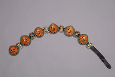 Vintage Native American Zuni Lambert Homer Spiny Oyster Turquoise Sterling Belt picture