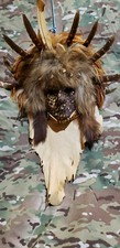 Native American Ceremonial Spirit Warrior War Battle Mask Lakota Oglala Souix picture