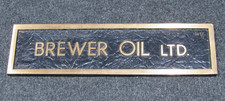 VTG Original BREWER OIL LTD. Albuquerque NM Company Brass Plaque Sign ADV Gas CO picture