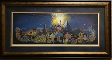 Main Street Electrical Parade Signed Charles Boyer Art Print Framed 22.5x43 1996 picture