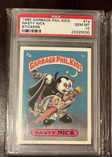 1985 Topps Garbage Pail Kids Stickers NASTY NICK OS1 1st 1 PSA 10 GEM MATTE BACK picture