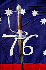 FRENCH INDIAN WAR REVOLUTIONARY WAR SILVER HILT SWORD MARKED HB -BENJAMIN HERD picture