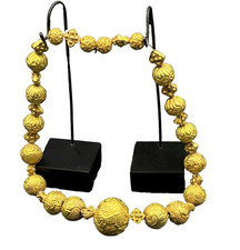 Antique Old Gold Jewelry Beads Necklace Ancient Historic Sasanian Empire Era picture