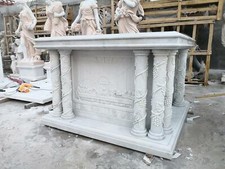BEAUTIFUL HAND CARVED CHURCH MARBLE PODIUM - ALTAR - MP45 picture