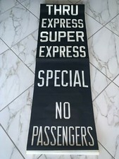 IRT NY NYC SUBWAY ROLL SIGN 1953 THRU SUPER EXPRESS NY ART SPECIAL NO PASSENGERS picture