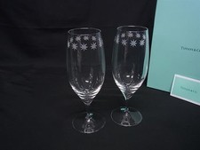 Tiffany & Co. Luminous Pilsner Wine Glasses Pair Glasses Set of 2 Clear BR1410 picture