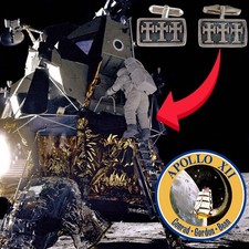 APOLLO 12 * LUNAR SURFACE FLOWN Cross Cufflinks * ALAN BEAN * MOON Autograph COA picture