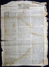 1748 THE WHITEHALL EVENING POST LONDON NEWSPAPER picture