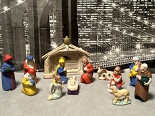 Hand Painted Miniature Nativity Set Star of David Manger Vintage 1930s Germany picture