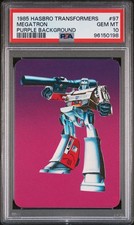 1985 HASBRO TRANSFORMERS PURPLE BACKGROUND #97 MEGATRON PSA 10 picture