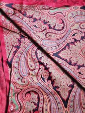 BRUNSCHWIG & FILS Paisley fabric, red, green, and yellow. 3.75 Yards picture