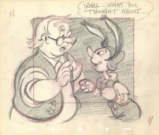 1940: Disney: Pinocchio/Geppetto-Pair of Original Concept Drawings picture