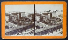 1896 ST LOUIS TORNADO DAMAGE Antique PHOTO Stereoview Card VIEW FROM EADS BRIDGE picture