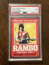 1985 Topps Rambo First Blood II Title Card #1 Stallone PSA 9 Pop 1 None Higher picture