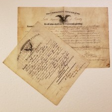 WOUNDED KNEE MASSACRE / General Carr SIGNED Sioux Indian Wars SOLDIER DISCHARGE picture