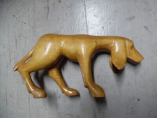 VINTAGE CARVED WOOD FIGURE HOUND DOG FOLK ART FIGURE BRASSTOWN NORTH CAROLINA #2 picture