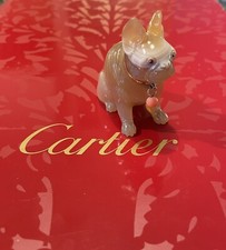 Agate Seated Bulldog Figurine Attributed To Cartier Circa 1900's picture