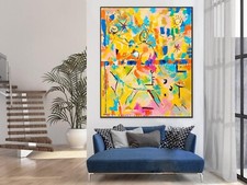 Sale Abstract Caribbean HANDMADE 60H X 48W Painting Was $3,495 Now $1,795 picture