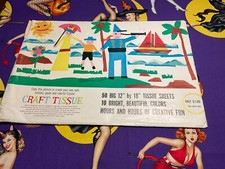 Vintage 1961 Crystal Tissue Co Tissue / Craft Paper 10 Colors 12 x 18 ART LOVER picture