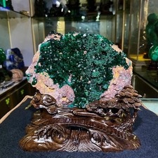 10.67LB TOP Natural emerandine quartz crystal Mineral specimen+stand picture