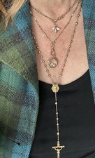 Vintage Mid Century 10k SOLID GOLD 3MM BEAD ROSARY 18 Grams picture