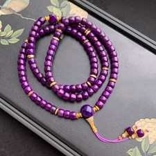 Rare Top South Africa Gem Natural Sugilite Crystal Bracelet 108 Beads 18K Gold picture