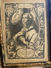 Antique 17th Century Religious Engraving Artwork Saint Francis 1600s Catholic picture