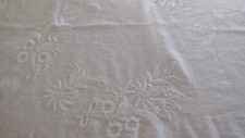 1  tablecloth  linen hand embroidered White Rectangle picture