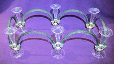 Epergne Stevens & Williams or Webb Victorian Green Twist England 1880 picture