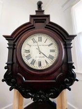 Antique Mahogany Train Station Hotel Clock, James Ballantyne, Glasgow Scotland picture