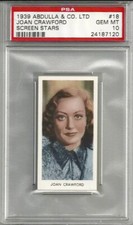 1939 ABDULLA JOAN CRAWFORD PSA 10 *RARE* ((OSCAR WINNER)) **HIGHEST GRADED** picture